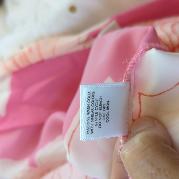 NATORI Nara Women’s Floral Belted Kimono Robe Pink White Peony Size M - Picture 5 of 15